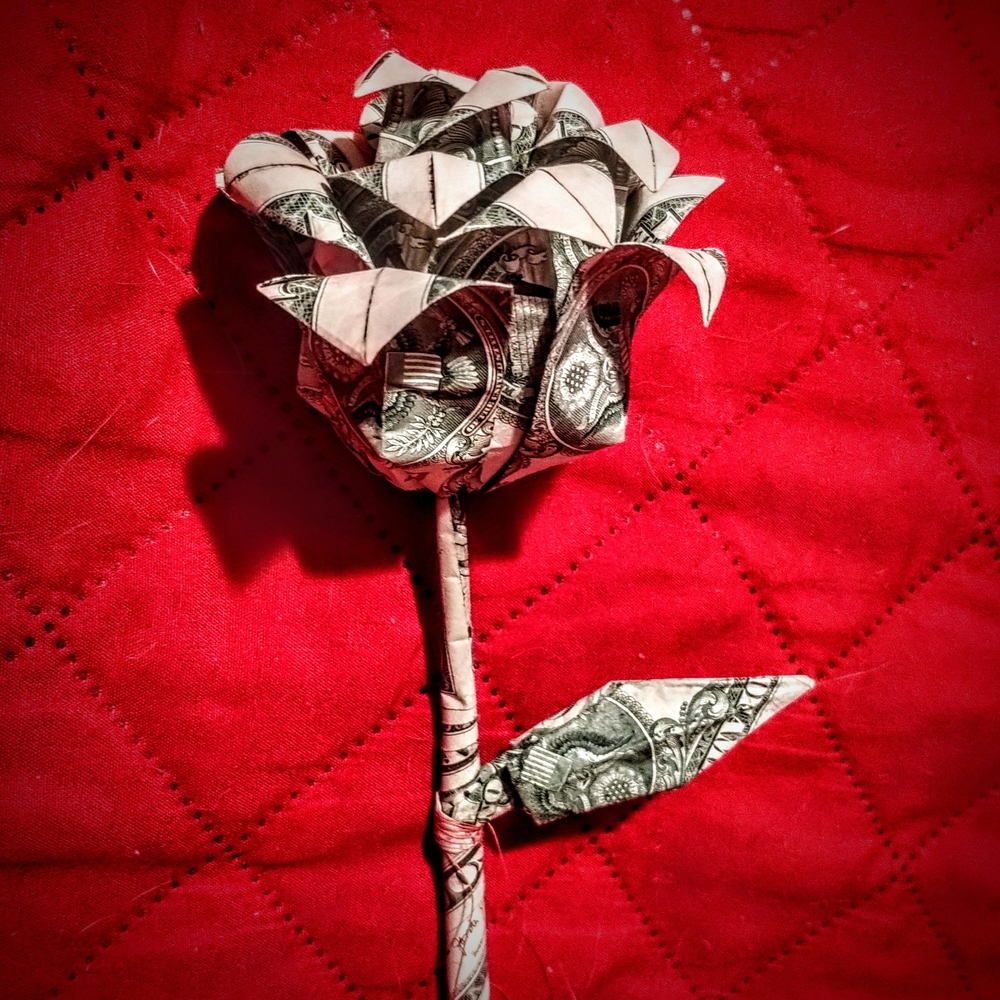 Elegant Black and White Rose Sculpture